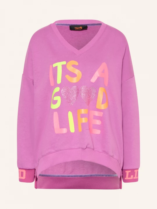 Obrázek produktu Miss Goodlife Mikina S Ozdobnými Kamínky fuchsiová / neonově růžová / neonově žlutá