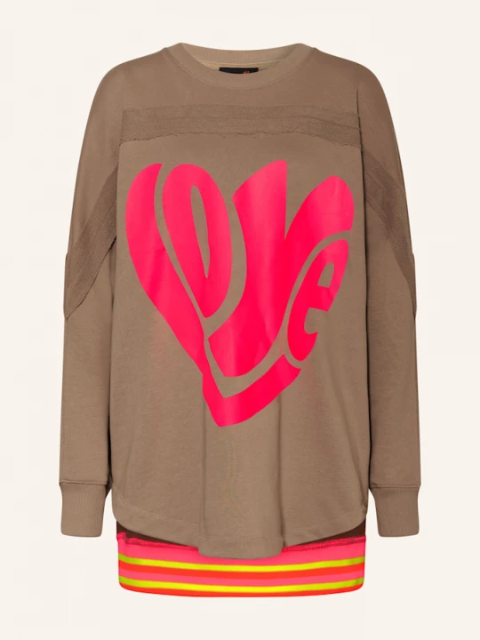 Obrázek produktu Miss Goodlife Oversized Mikina béžová / neonově růžová / neonově oranžová