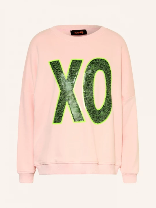Obrázek produktu Miss Goodlife Oversized Mikina S Flitry barva růžového zlata / neonově žlutá / tmavě zelená