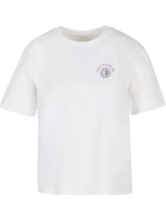 Obrázek produktu Miss Tee Tričko 'Chase Your Dreams' šeříková / bílá