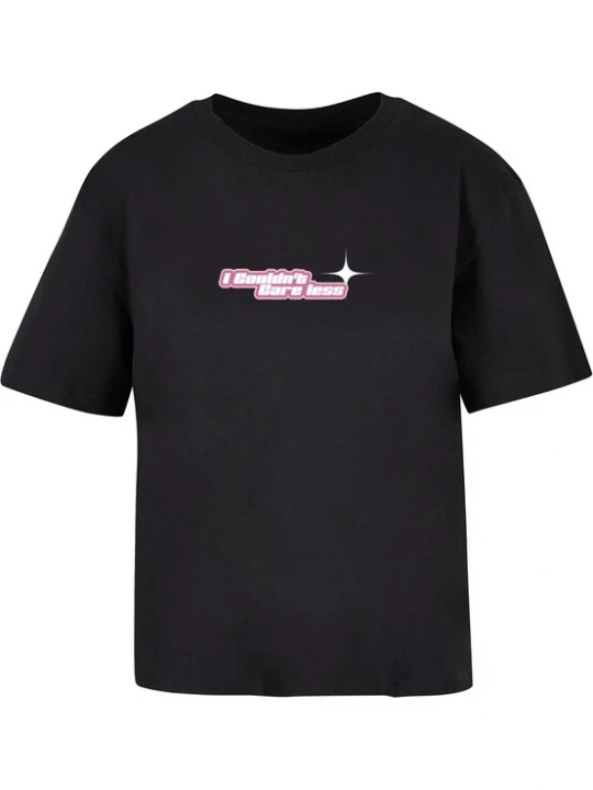 Obrázek produktu Miss Tee Tričko 'Couldn't Care Less'  šedá / eosin / černá / bílá