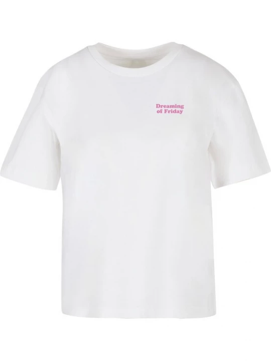 Obrázek produktu Miss Tee Tričko 'Dreaming Of Friday' pink / bílá