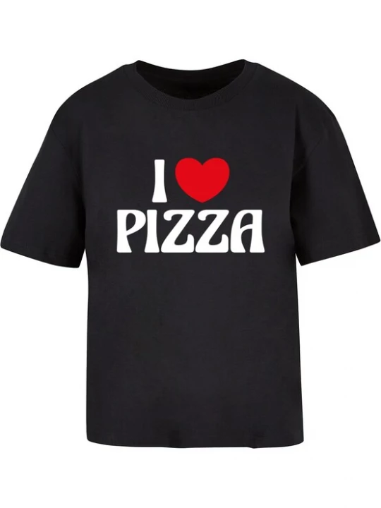 Obrázek produktu Miss Tee Tričko 'Pizza Love'  červená / černá / bílá