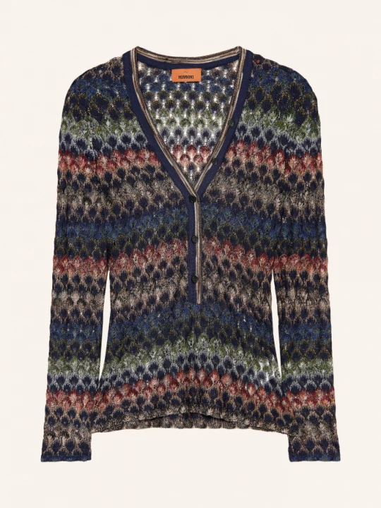 Obrázek produktu Missoni Pletená Blůza S Třpytivou Přízí tmavě modrá / červená / zelená