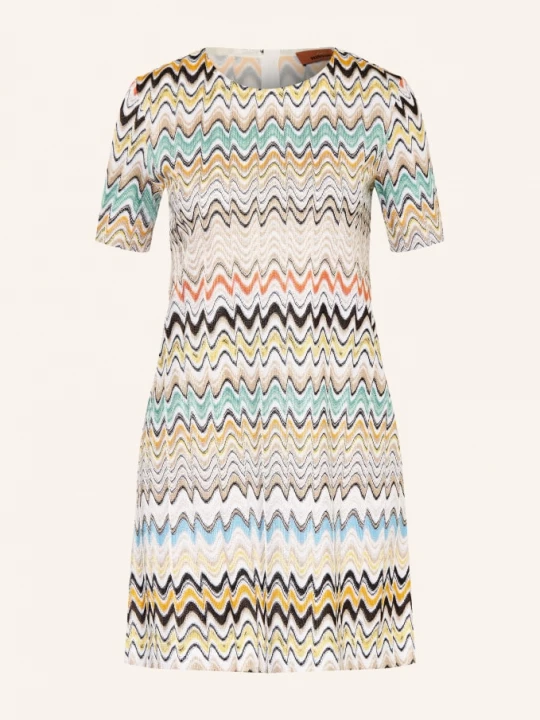Obrázek produktu Missoni Pletené Šaty béžová / petrolejová / černá