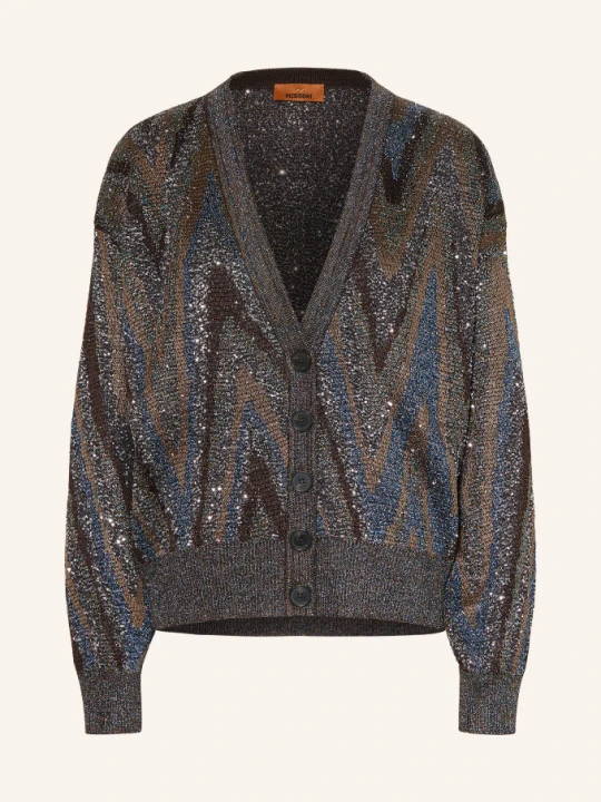 Obrázek produktu Missoni Pletený Svetr S Flitry A Třpytivou Přízí tmavě hnědá / hnědá / tmavě modrá