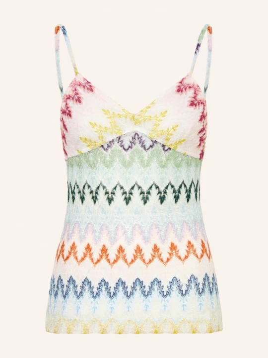 Obrázek produktu Missoni Pletený Top S Třpytivou Přízí bílá / světle růžová / světle zelená