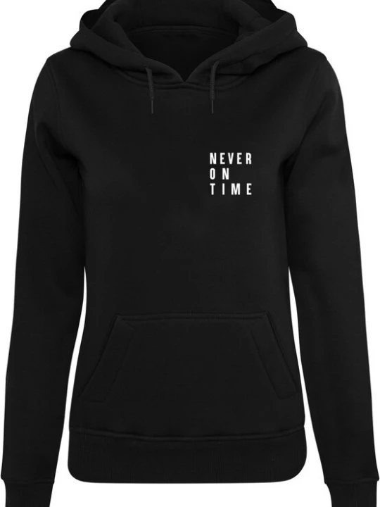 Obrázek produktu Mister Tee Mikina 'Never On Time'  černá / bílá