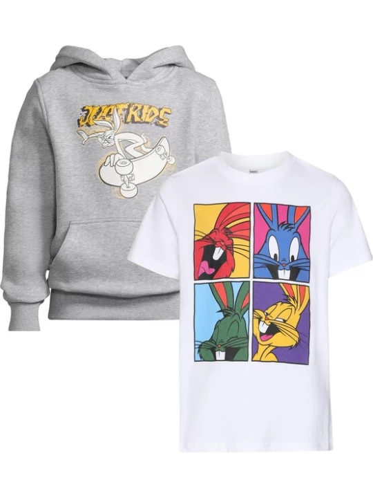 Obrázek produktu Mister Tee Sada 'Bugs Bunny' žlutá / šedý melír / krvavě červená / bílá