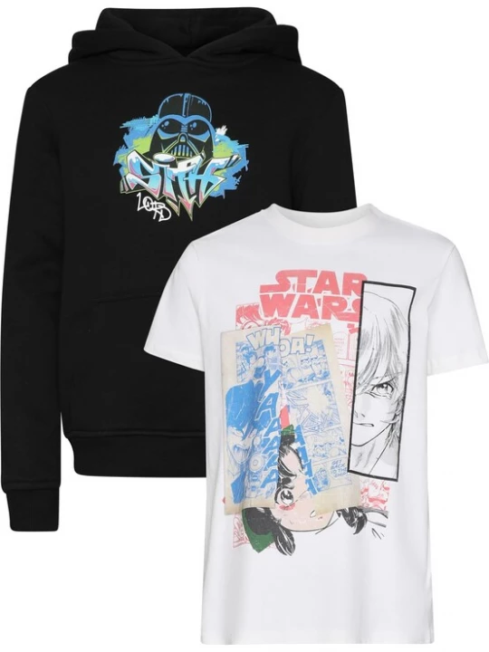 Obrázek produktu Mister Tee Sada 'Star Wars'  světlemodrá / červená / černá / bílá