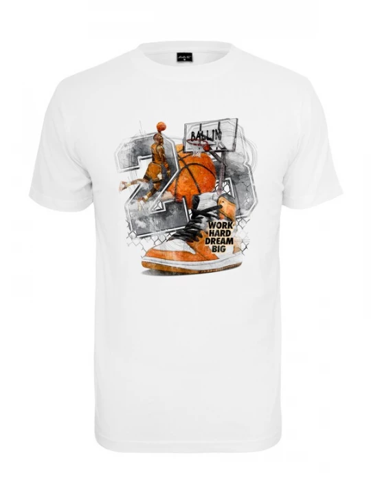 Obrázek produktu Mister Tee Tričko 'Ballin'  šedá / oranžová / černá / bílá