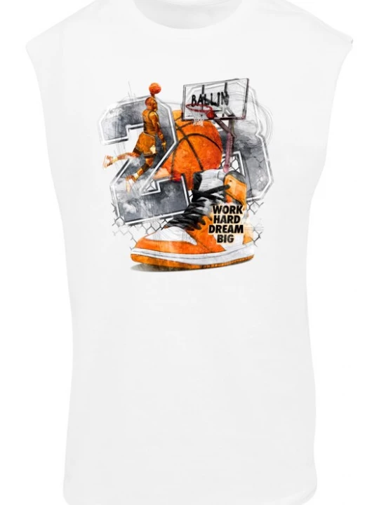 Obrázek produktu Mister Tee Tričko 'Ballin'  šedá / oranžová / černá / bílá