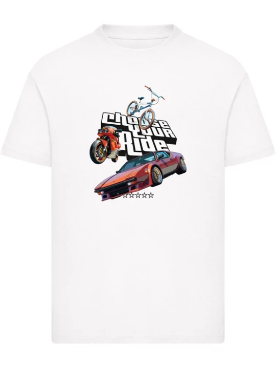 Obrázek produktu Mister Tee Tričko 'Choose Your Ride 5 Stars' červená / černá / bílá