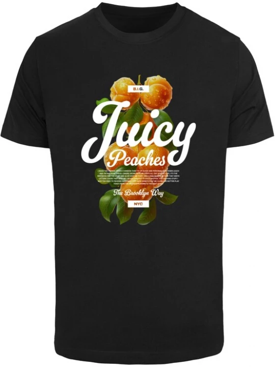 Obrázek produktu Mister Tee Tričko 'Delicious Peaches'  tmavě zelená / tmavě oranžová / černá / bílá