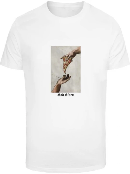 Obrázek produktu Mister Tee Tričko 'God Given Pizza'  režná / červená / bílá