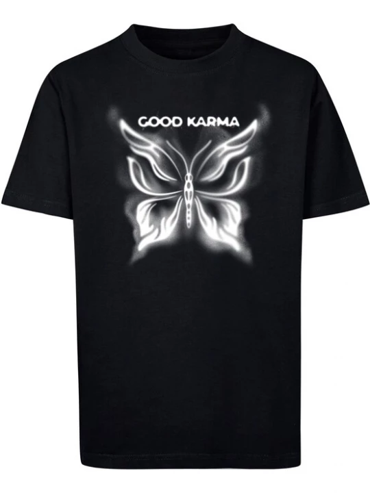 Obrázek produktu Mister Tee Tričko 'Good Karma'  černá / bílý melír