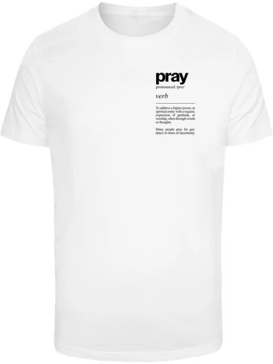 Obrázek produktu Mister Tee Tričko 'Pray Definition'  černá / bílá