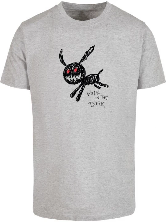 Obrázek produktu Mister Tee Tričko 'Walk In The Dark'  šedý melír / krvavě červená / černá
