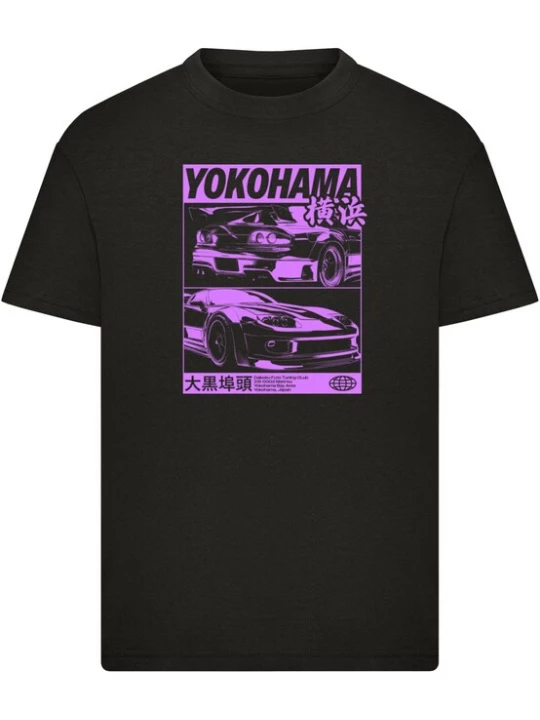 Obrázek produktu Mister Tee Tričko 'Yokohama Race' fialová / černá