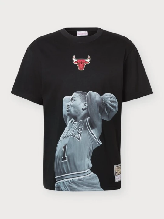 Obrázek produktu Mitchell & Ness Tričko 'NBA PLAYER BULLS - ROSE' šedá / červená / černá / bílá