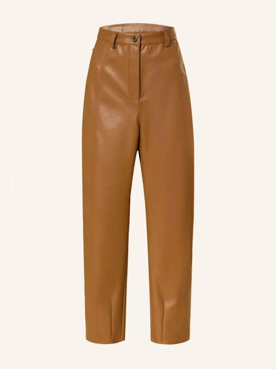 Obrázek produktu Mm By Max Mara 7/8 Kalhoty Anselmo V Koženém Vzhledu hnědá