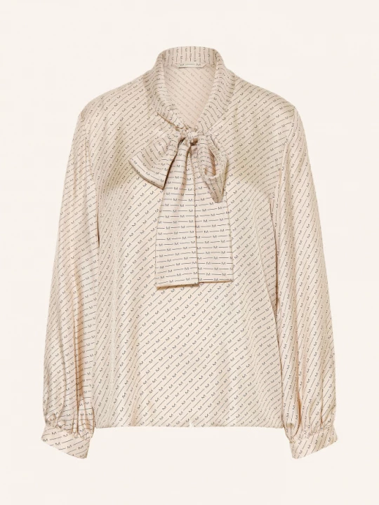 Obrázek produktu Mm By Max Mara Halenka S Vázačkou Lastra Z Hedvábí béžová / černá