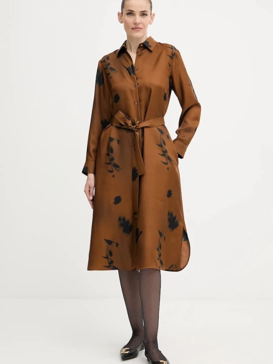 Obrázek produktu MM by Max Mara Hedvábné šaty MM by Max Mara JADI hnědá