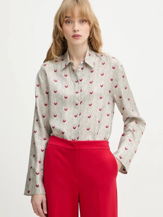 Obrázek produktu MM by Max Mara Hedvábné tričko MM by Max Mara OSPITE béžová