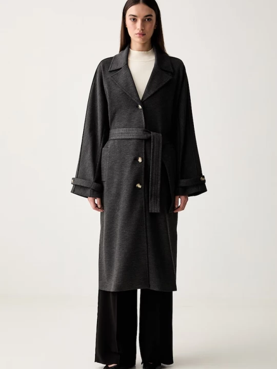 Obrázek produktu MM by Max Mara kabát dámský s viskózou MMLESPOSTO černá