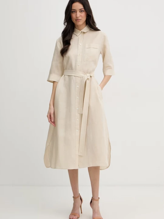 Obrázek produktu MM by Max Mara letní šaty lněné TABELLA béžová
