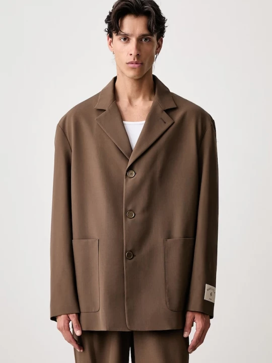 Obrázek produktu MM6 Maison Margiela jednořadé sako pánské s vlnou hnědá
