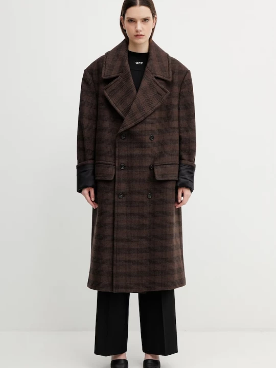 Obrázek produktu MM6 Maison Margiela Kabát s příměsí vlny MM6 Maison Margiela hnědá