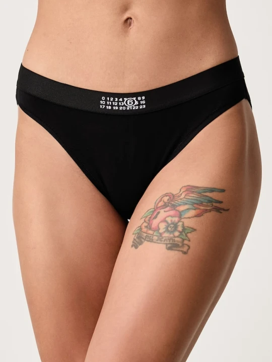 Obrázek produktu MM6 Maison Margiela kalhotky dámské s bavlnou černá