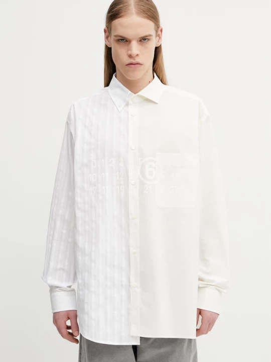 Obrázek produktu MM6 Maison Margiela košile pánská bavlněná béžová