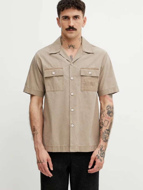 Obrázek produktu MM6 Maison Margiela košile pánská bavlněná béžová