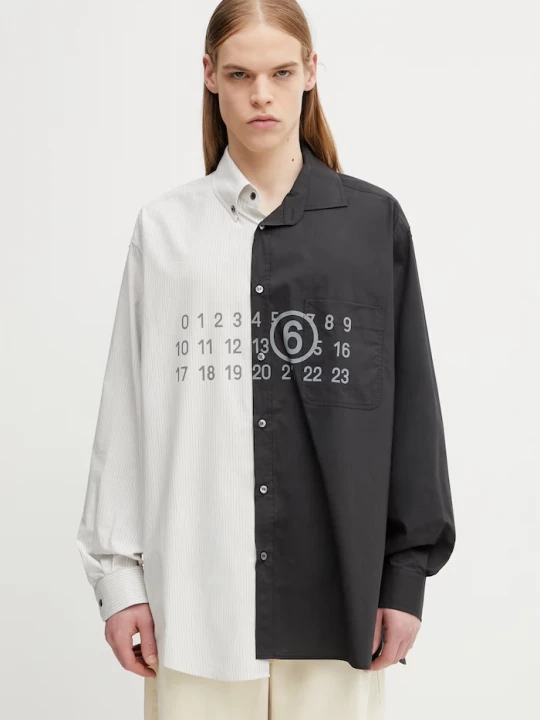Obrázek produktu MM6 Maison Margiela košile pánská bavlněná černá