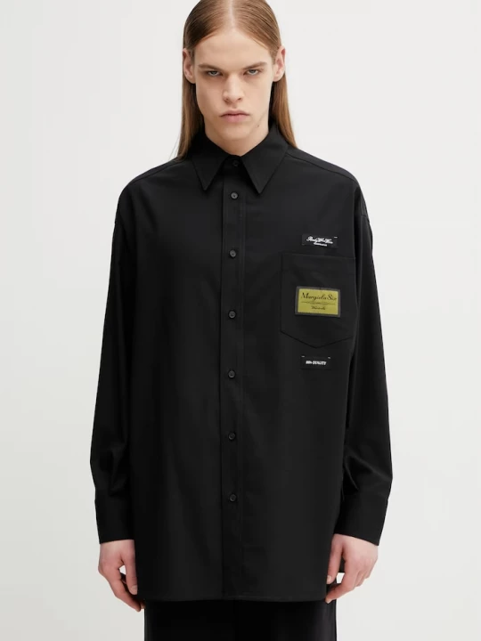 Obrázek produktu MM6 Maison Margiela košile pánská s příměsí vlny černá