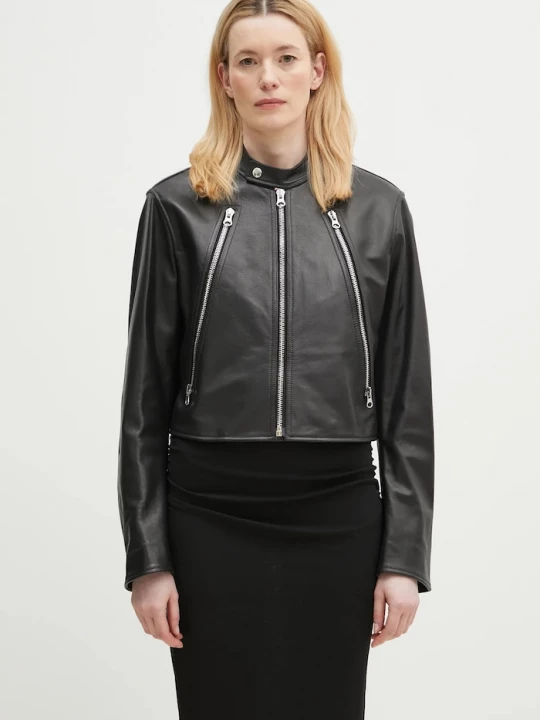 Obrázek produktu MM6 Maison Margiela Kožená bunda MM6 Maison Margiela černá