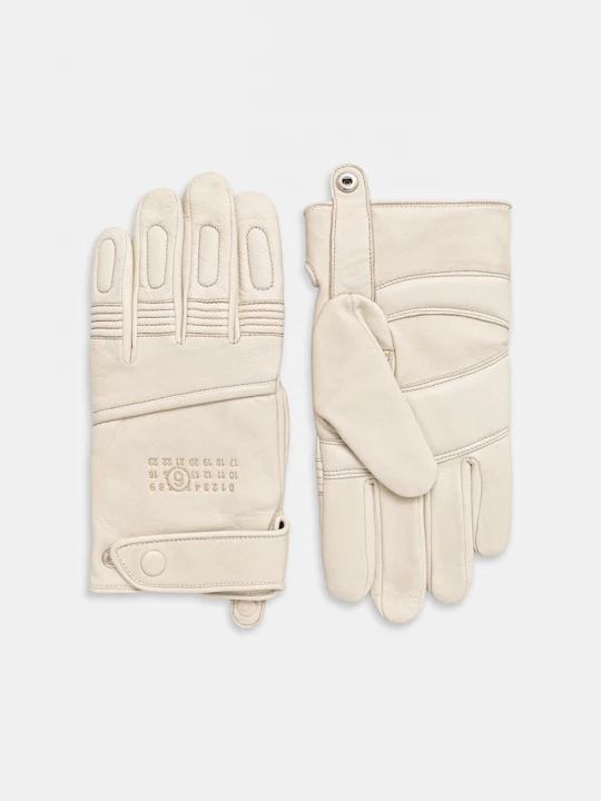 Obrázek produktu MM6 Maison Margiela Kožené rukavice MM6 Maison Margiela x Agnelle béžová