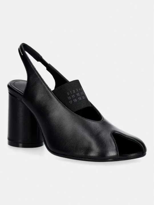 Obrázek produktu MM6 Maison Margiela lodičky s otevřenou patou dámské kožené černá