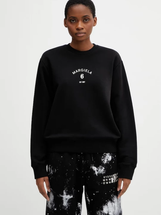Obrázek produktu MM6 Maison Margiela mikina dámská bavlněná černá