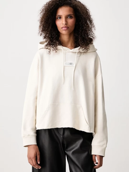 Obrázek produktu MM6 Maison Margiela mikina kapucí dámská bavlněná béžová