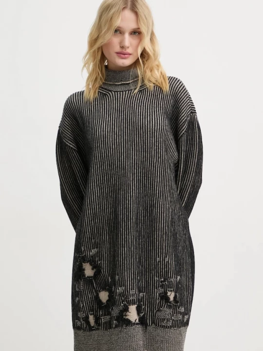 Obrázek produktu MM6 Maison Margiela Oboustranné vlněné šaty MM6 Maison Margiela černá