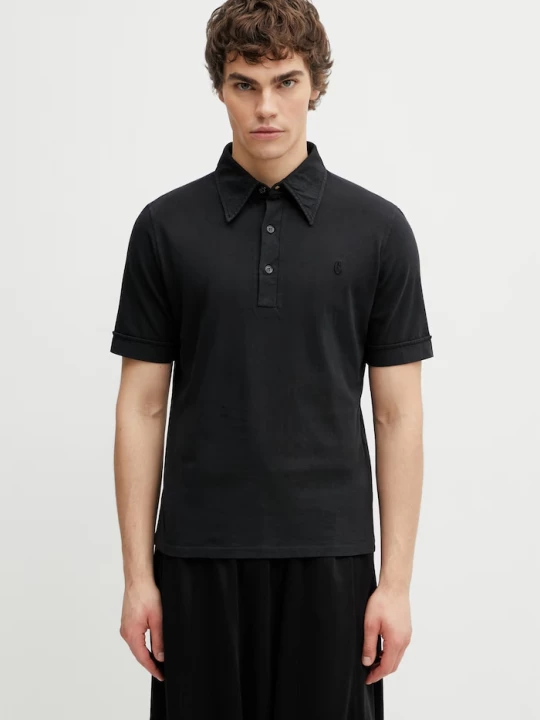 Obrázek produktu MM6 Maison Margiela polo pánské bavlněné černá