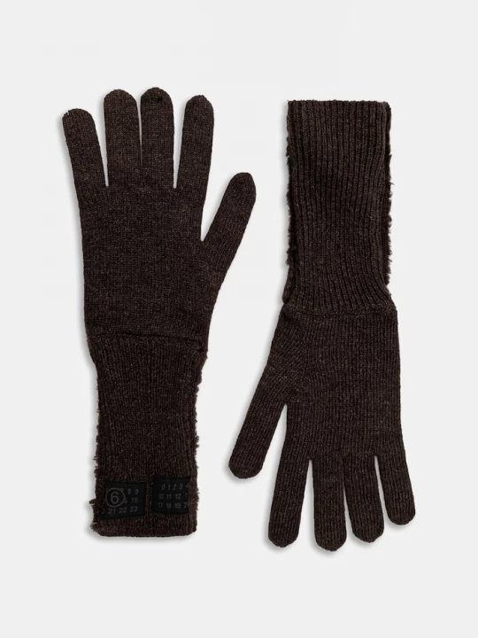 Obrázek produktu MM6 Maison Margiela Rukavice s přídavkem vlny MM6 Maison Margiela hnědá