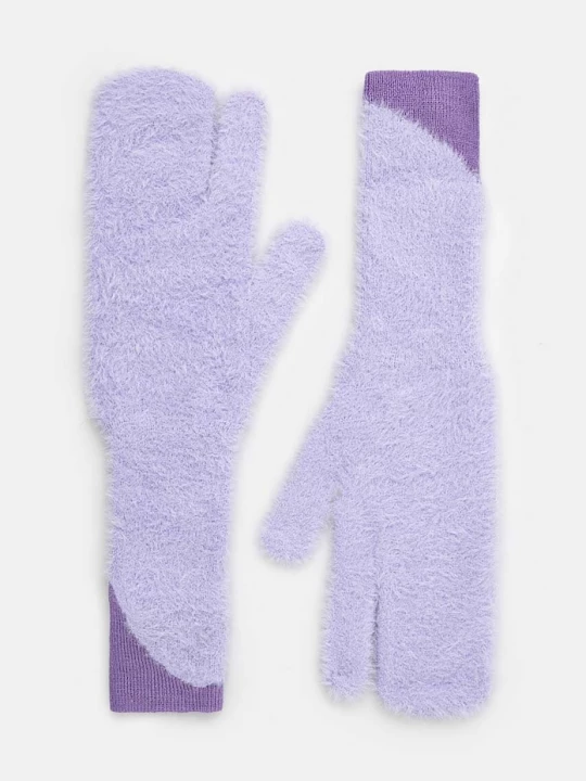 Obrázek produktu MM6 Maison Margiela Rukavice z vlněné směsi MM6 Maison Margiela fialová