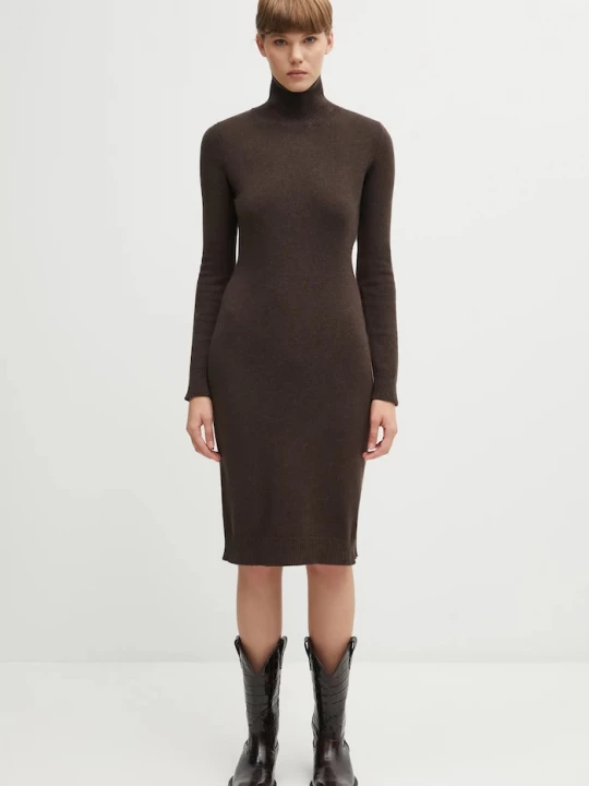 Obrázek produktu MM6 Maison Margiela Šaty s příměsí vlny MM6 Maison Margiela hnědá