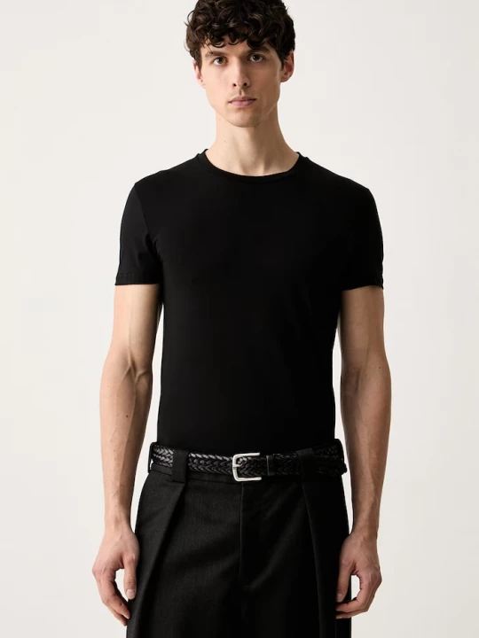 Obrázek produktu MM6 Maison Margiela tričko pánské bavlněné elastanem černá