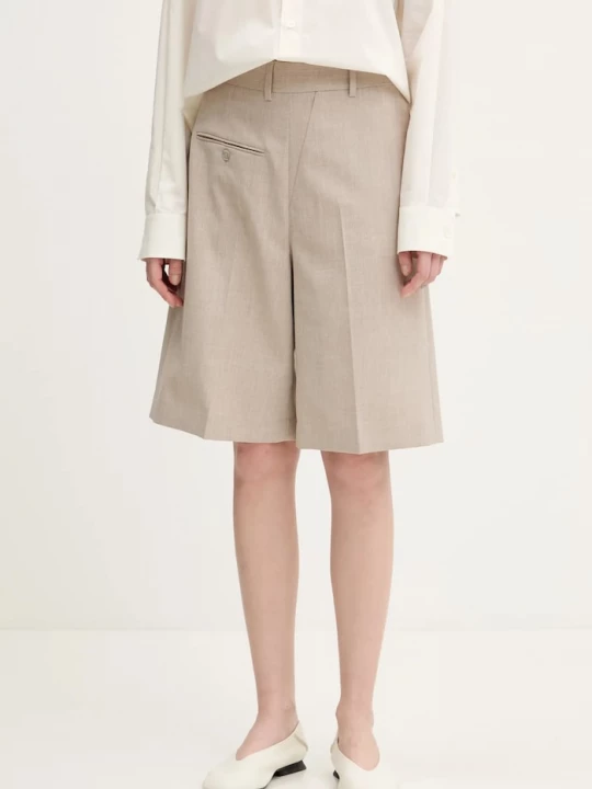 Obrázek produktu MM6 Maison Margiela Vlněné šortky MM6 Maison Margiela béžová
