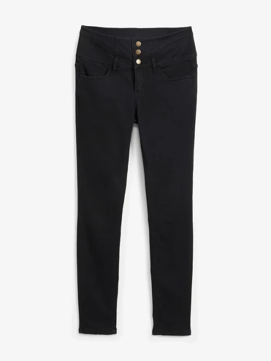 Obrázek produktu Modelujące jeansy termiczne o kroju skinny, high waist BonPrix czarny